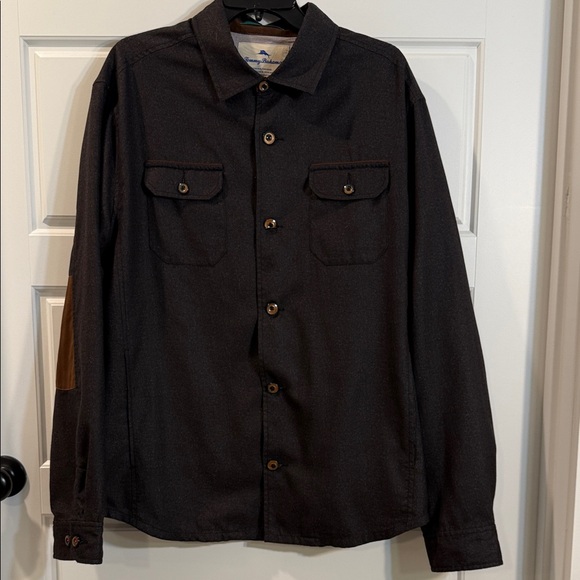 Tommy Bahama Other - Tommy Bahama Long Sleeve Ben & Terry Shirt Jacket with elbow patches large